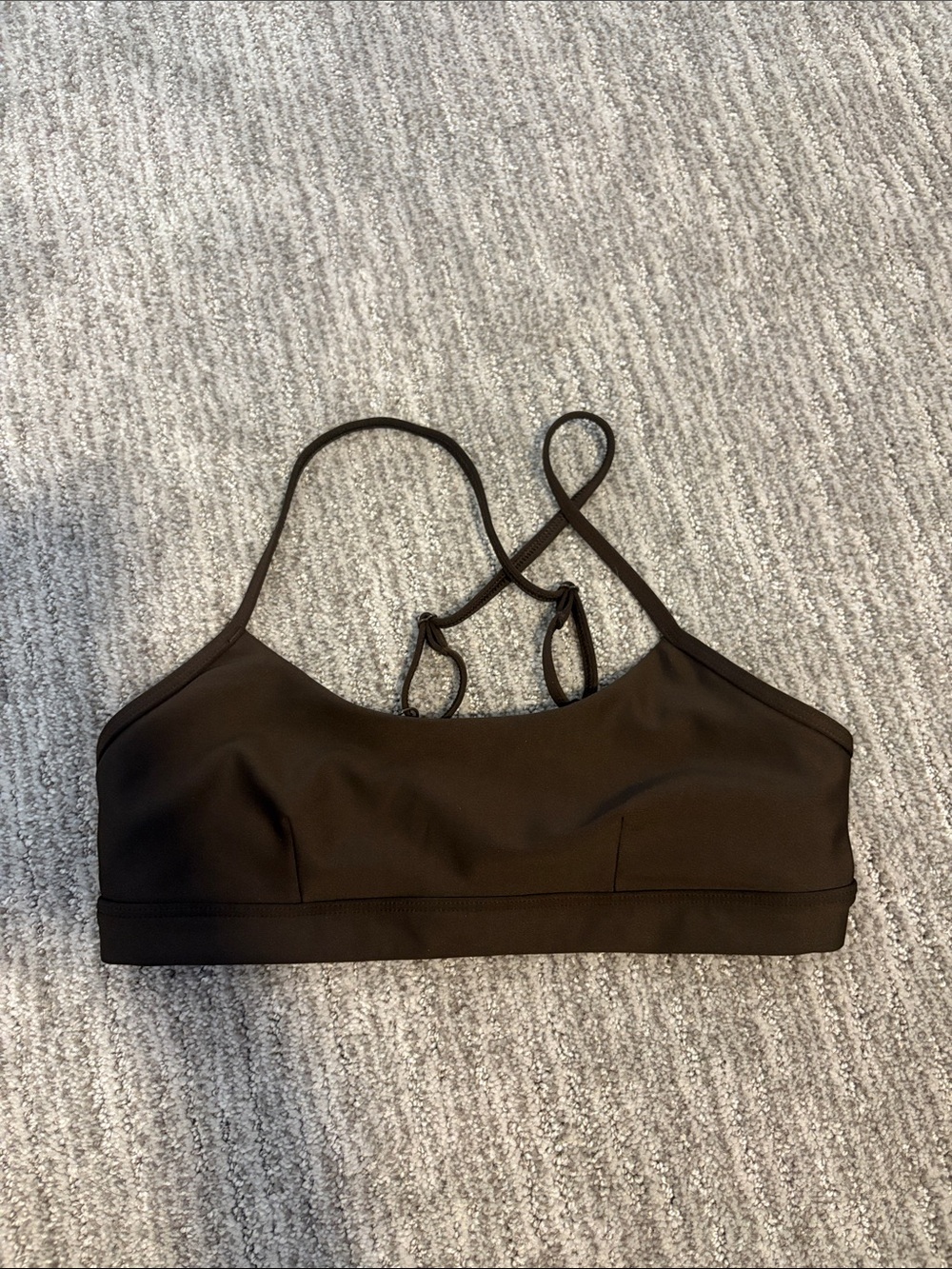 ALO Yoga Chocolate Brown Strappy Sports Bralette